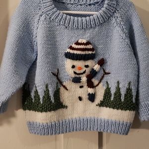 Children's handmade snowman sweater